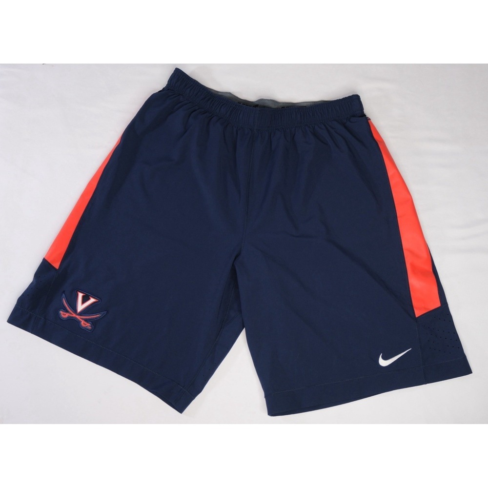 Nike Virginia UVA Cavaliers Football Team Issued Mens XL Blue Orange Shorts